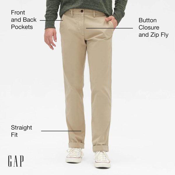 Men's Essential Straight Fit Khaki Chino Pants - Image 2
