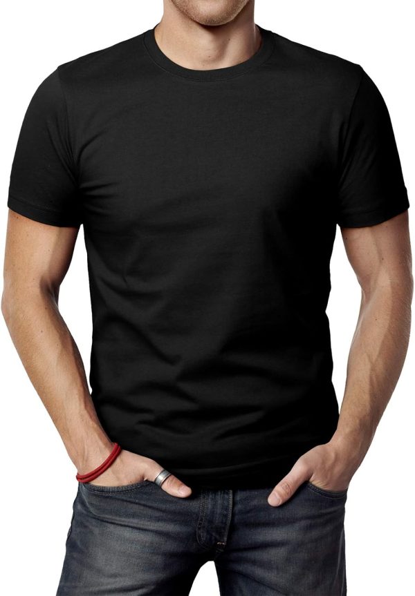 Mens Casual Slim Fit Short  T-Shirts Soft Lightweight V-Neck/Crew-Neck Size XS to 3XL