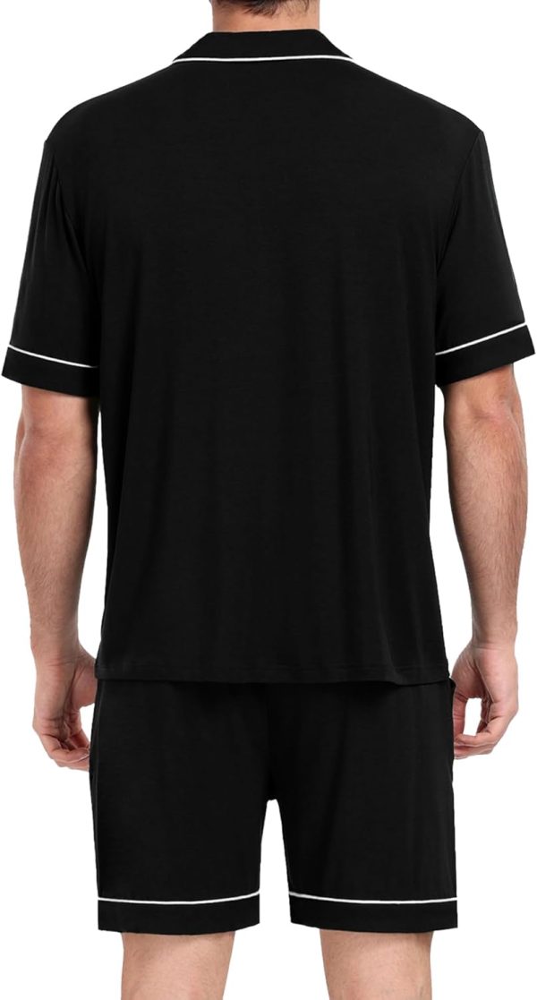 Mens Pajamas Set Short   Button Down Loungewear Set Soft Modal 2Pcs Pj Set with Pockets S-3XL - Image 2