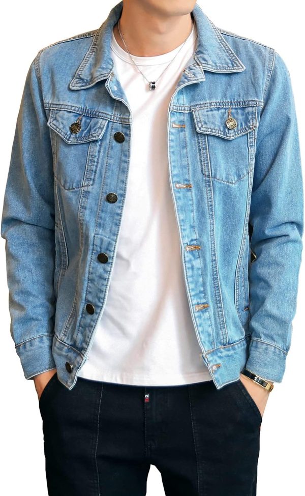 Men's Denim Jacket Slim Fit Trucker Coat