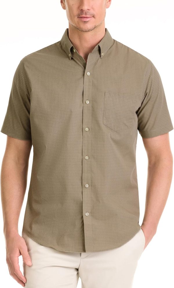 Men's Wrinkle Free Short  Button Down Check Shirt
